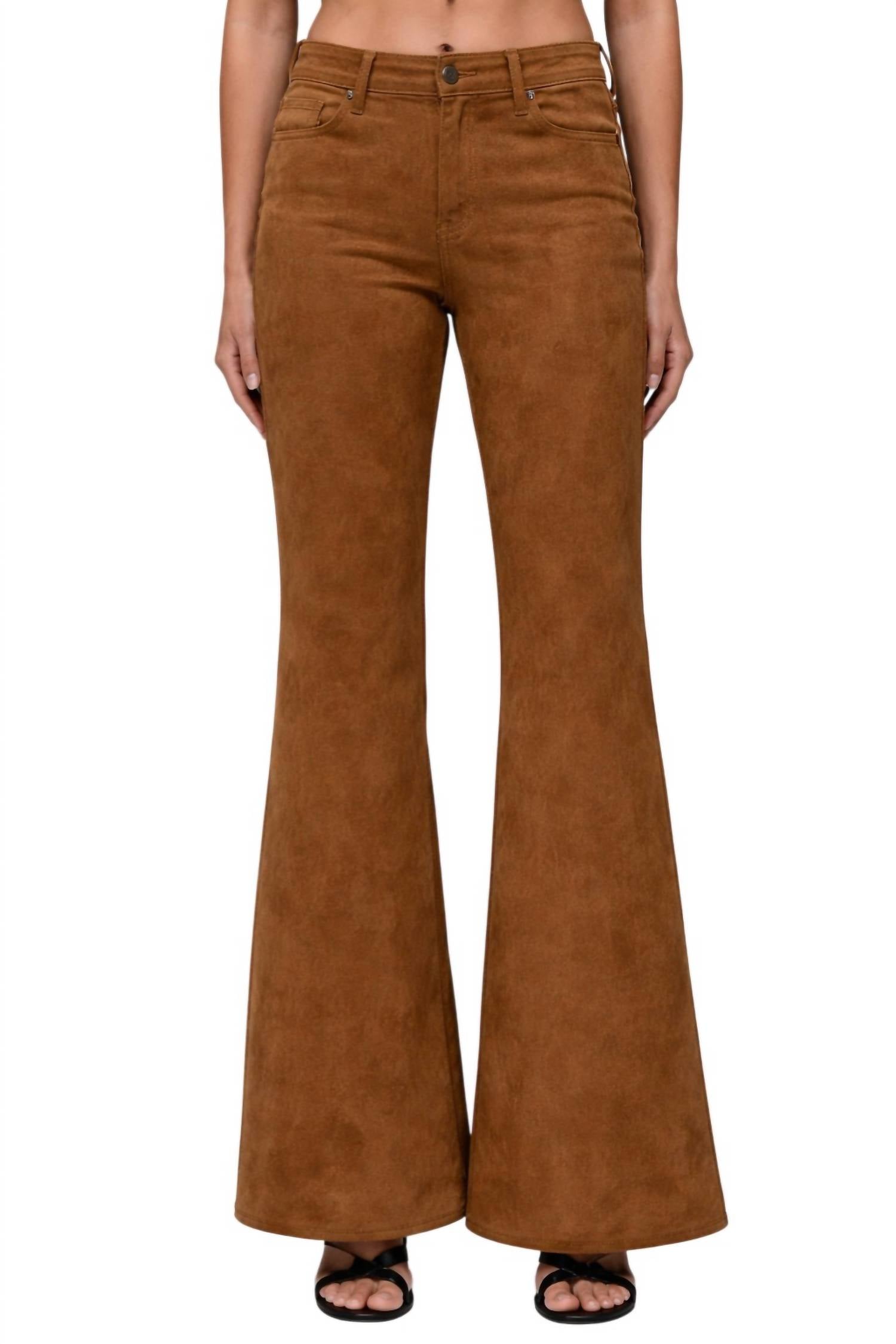 HIDDEN Happi Comfort Flared Jeans in suede caramel - women's jeans