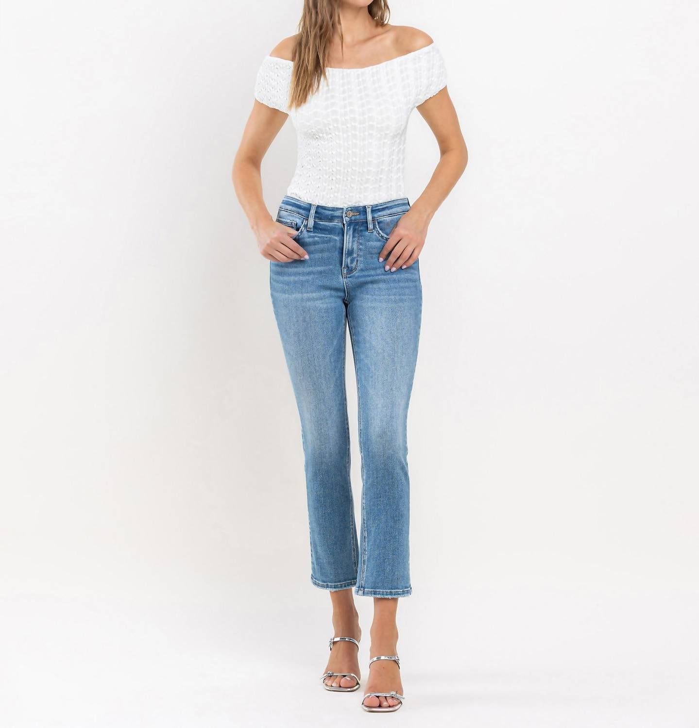 Vervet By Flying Monkey - High Rise Crop Slim Straight Jean