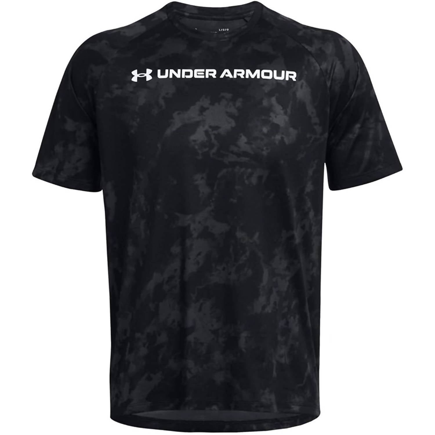 UNDER ARMOUR Men's Tech Abc Camo T-shirt in black - men's t-shirt