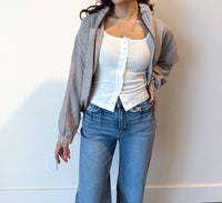 Buttermelon - Mel Collared Zip Front Drawstring Jacket
