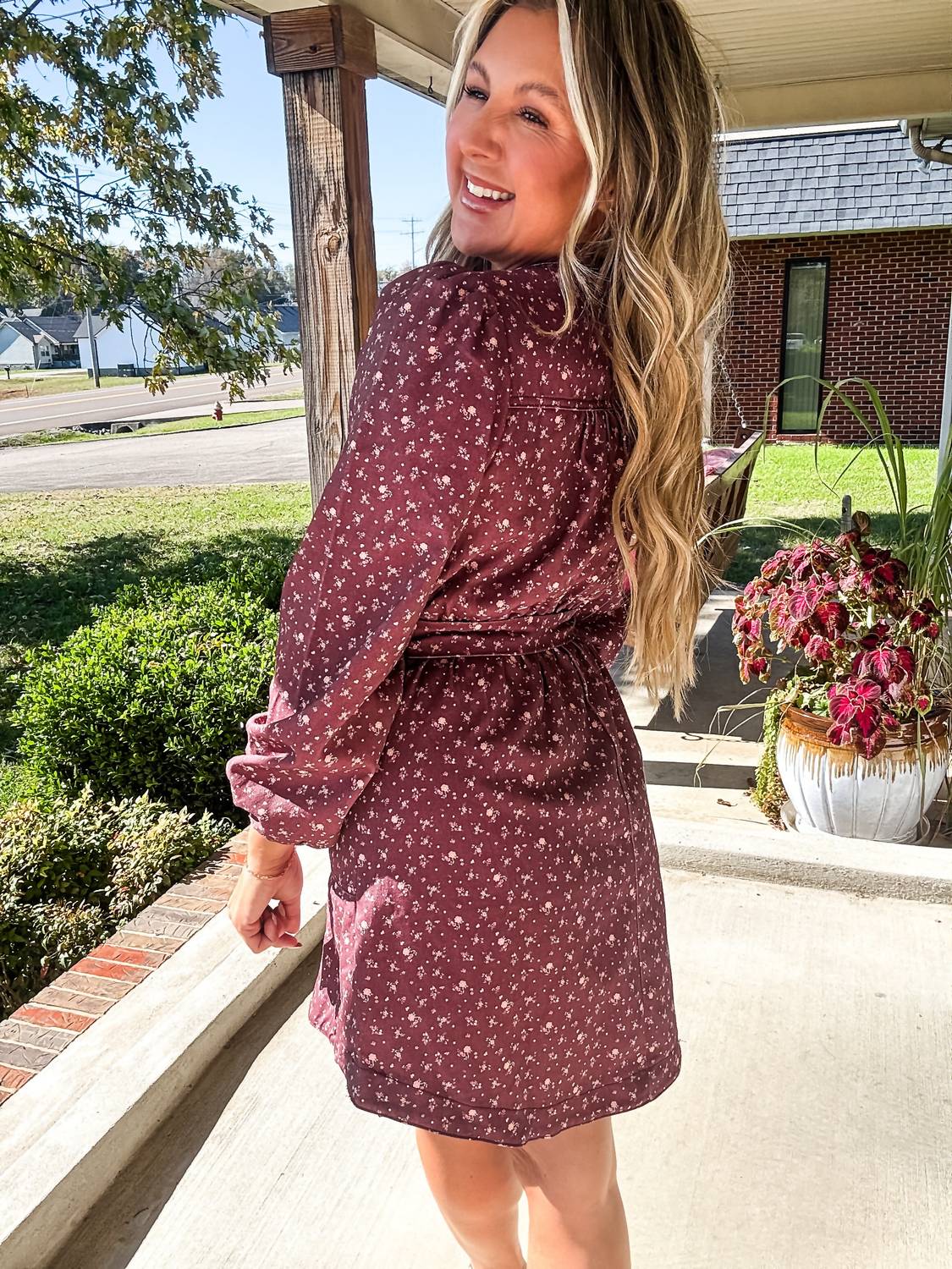 Very J - Denim Floral Button Down Mini Dress