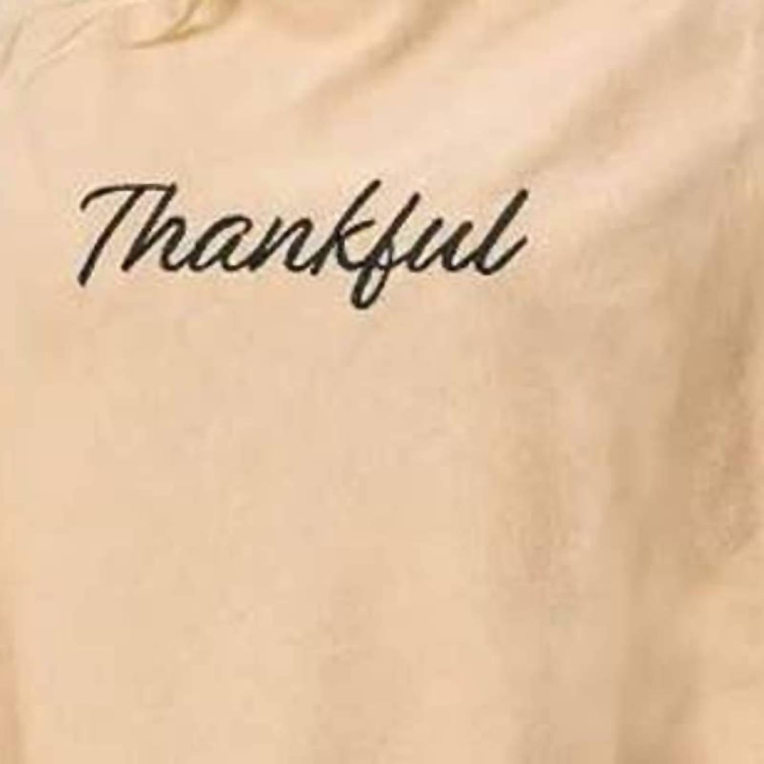 Top It Off - Poncho With Script Thankful