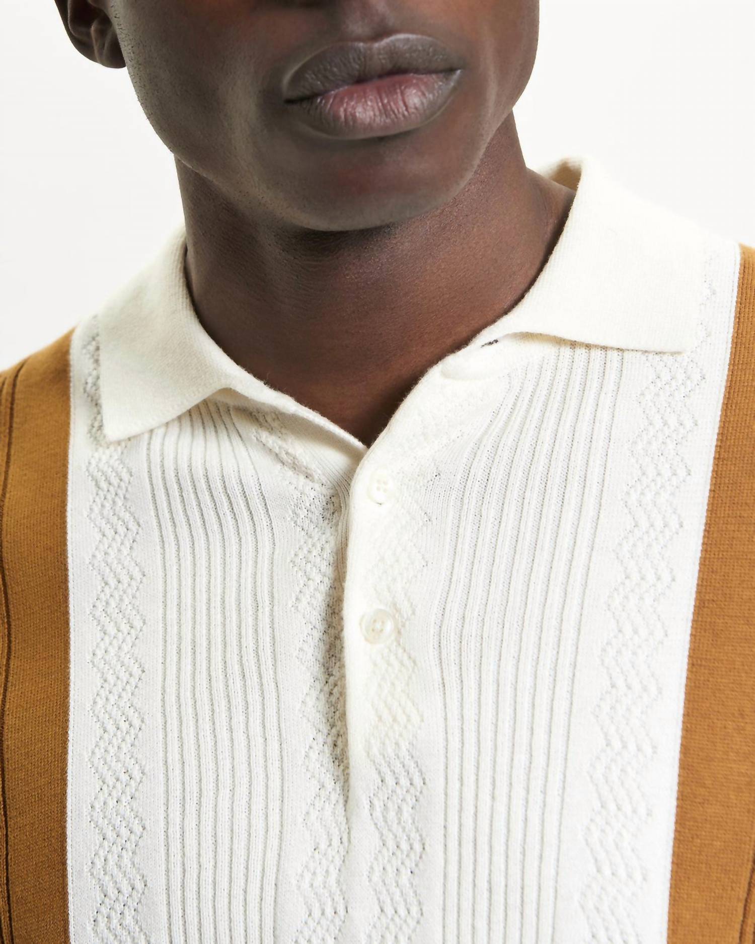 Ben Sherman - Textured Block Stripe Knitted Polo