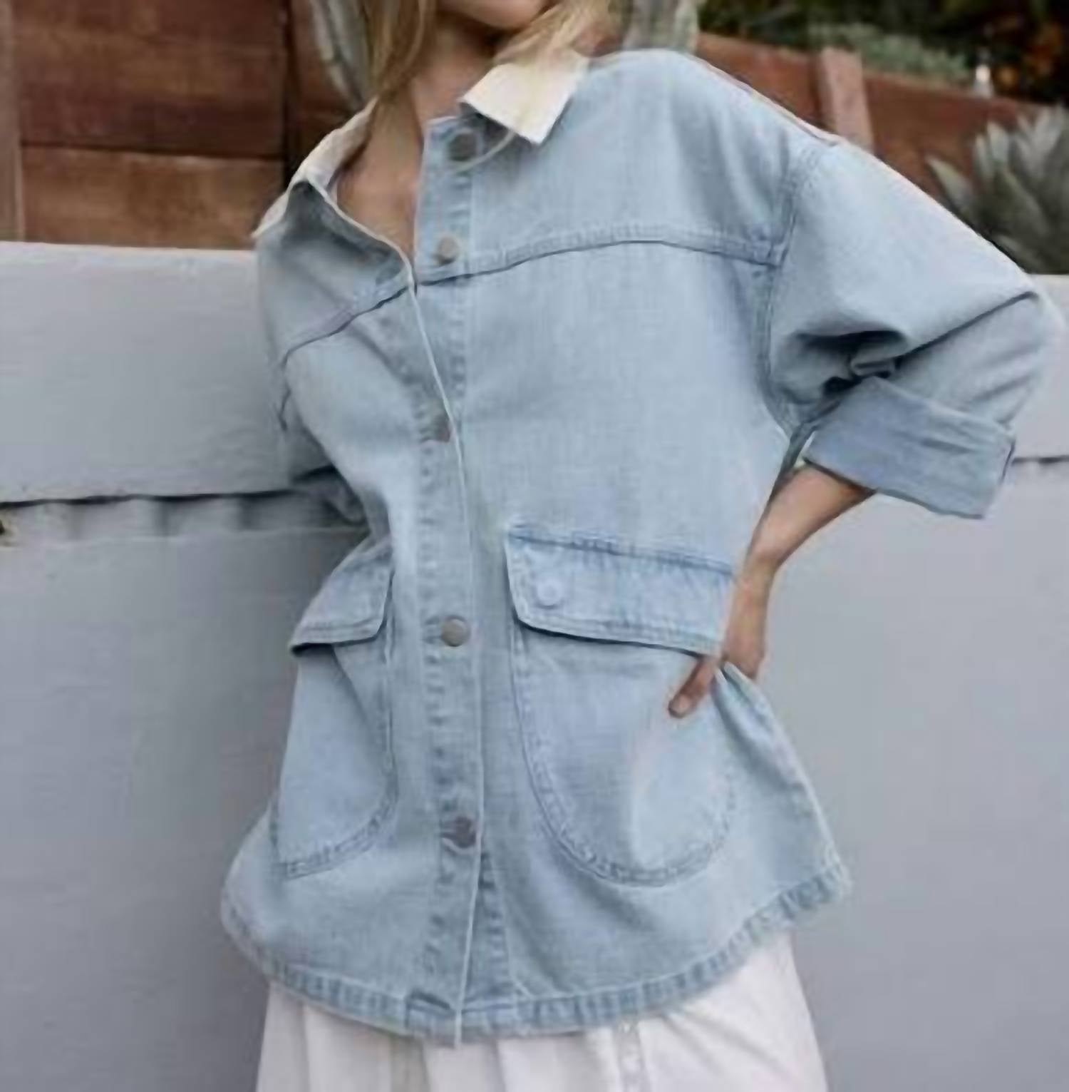 Raisonnel - Contrast Collar Denim Jacket