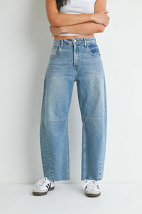 Just Black Denim - Barrel Jeans With Seams