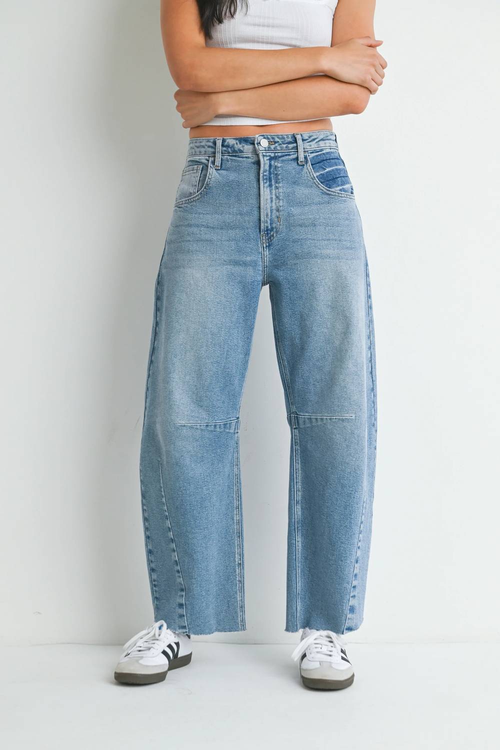 Just Black Denim - Barrel Jeans With Seams