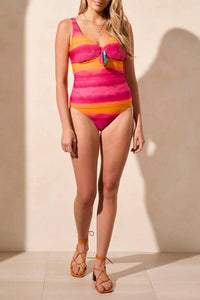 TRIBAL Reversible Tankini Top in beetroot - women's swimwear - alternate view
