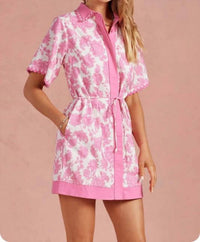 Strut & Bolt - Charlie Scallop Crochet Mini Shirt Dress