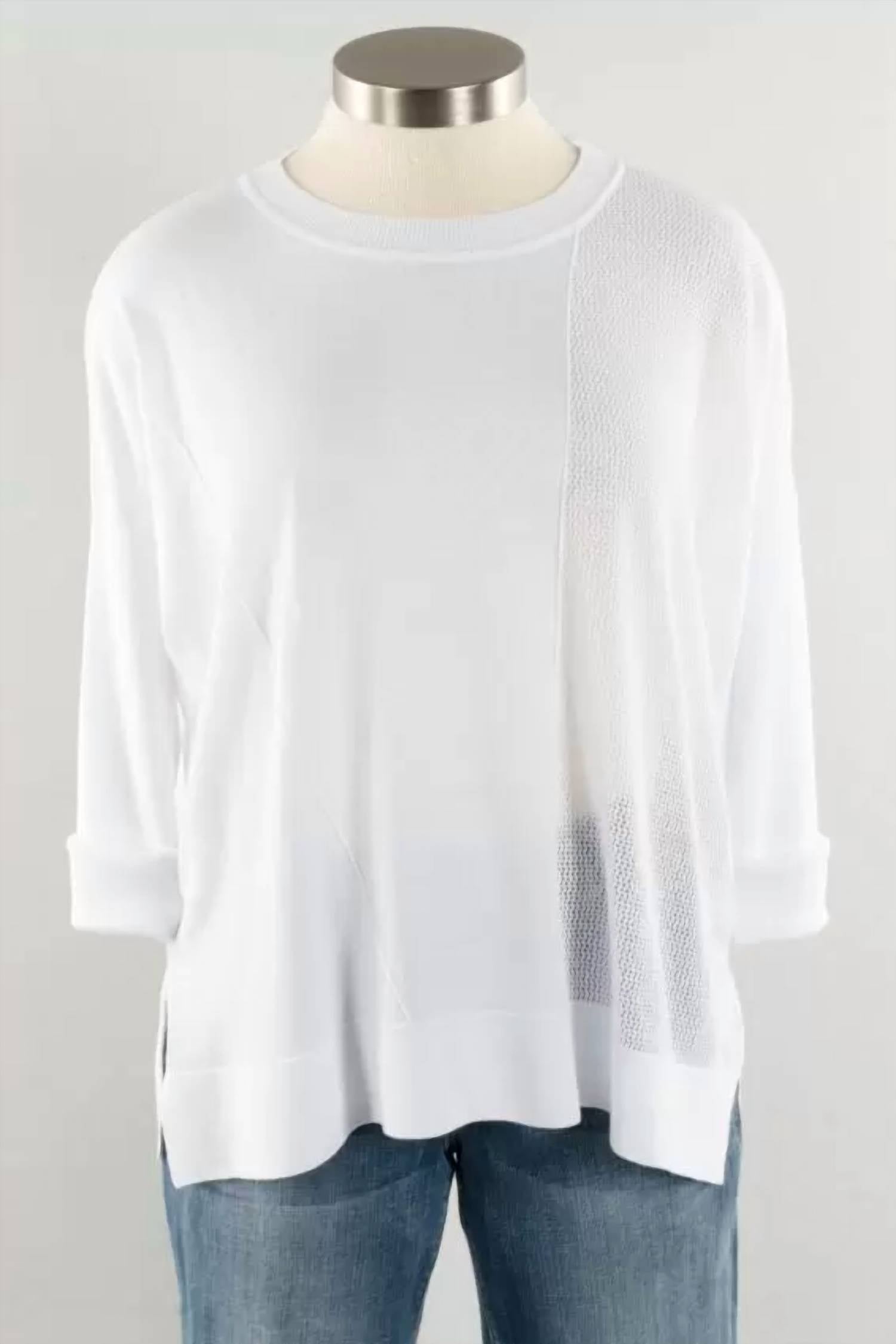 Planet By Lauren G. - Women's Nu Textured Crew Neck Sweater