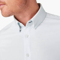 Mizzen + Main Leeward Classic Fit Long Sleeve Dress Shirt in sky triangle geo - men's shirt - detail view