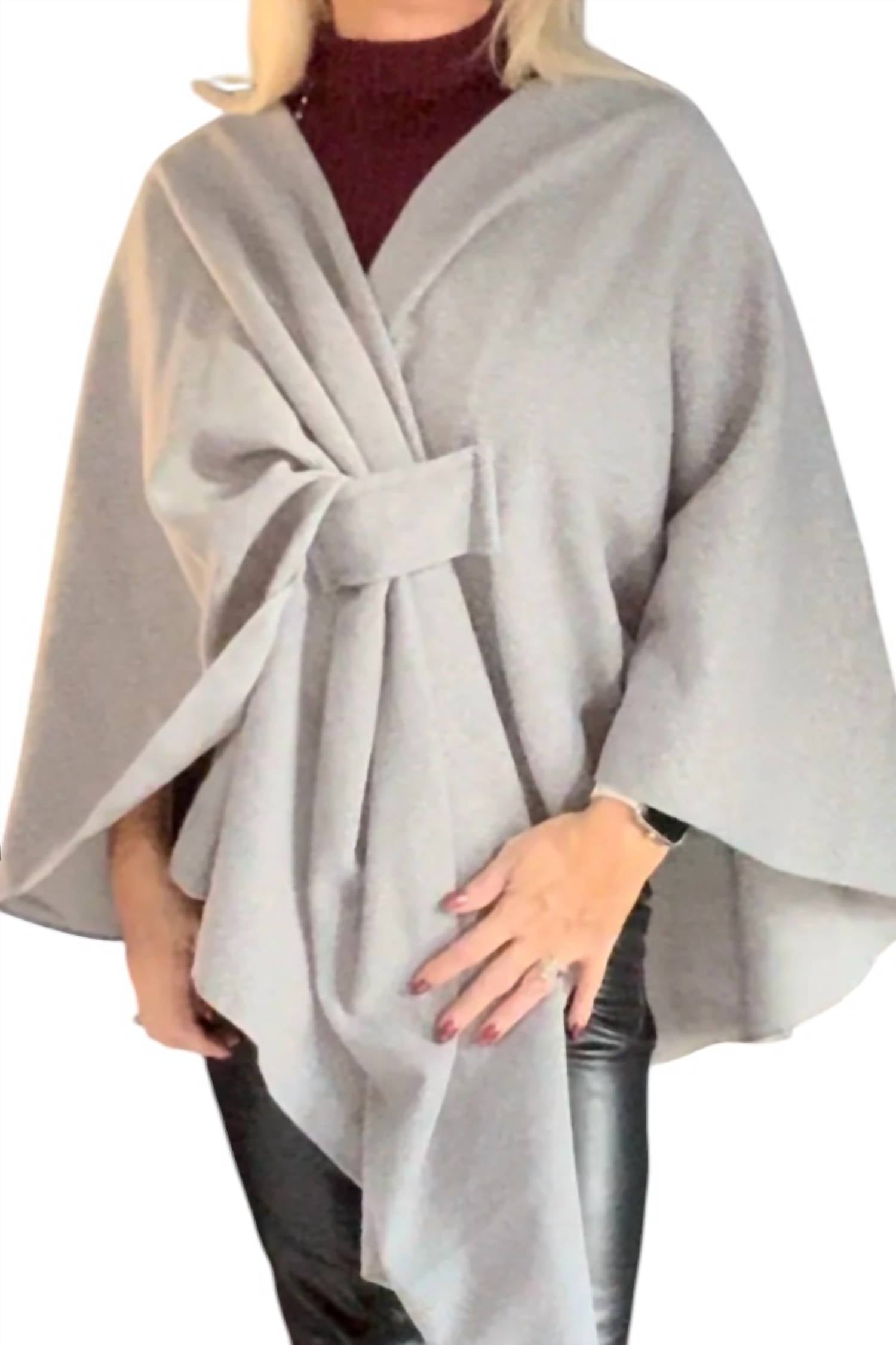Kurt Muller - Knot Wrap Cape Knit Poncho