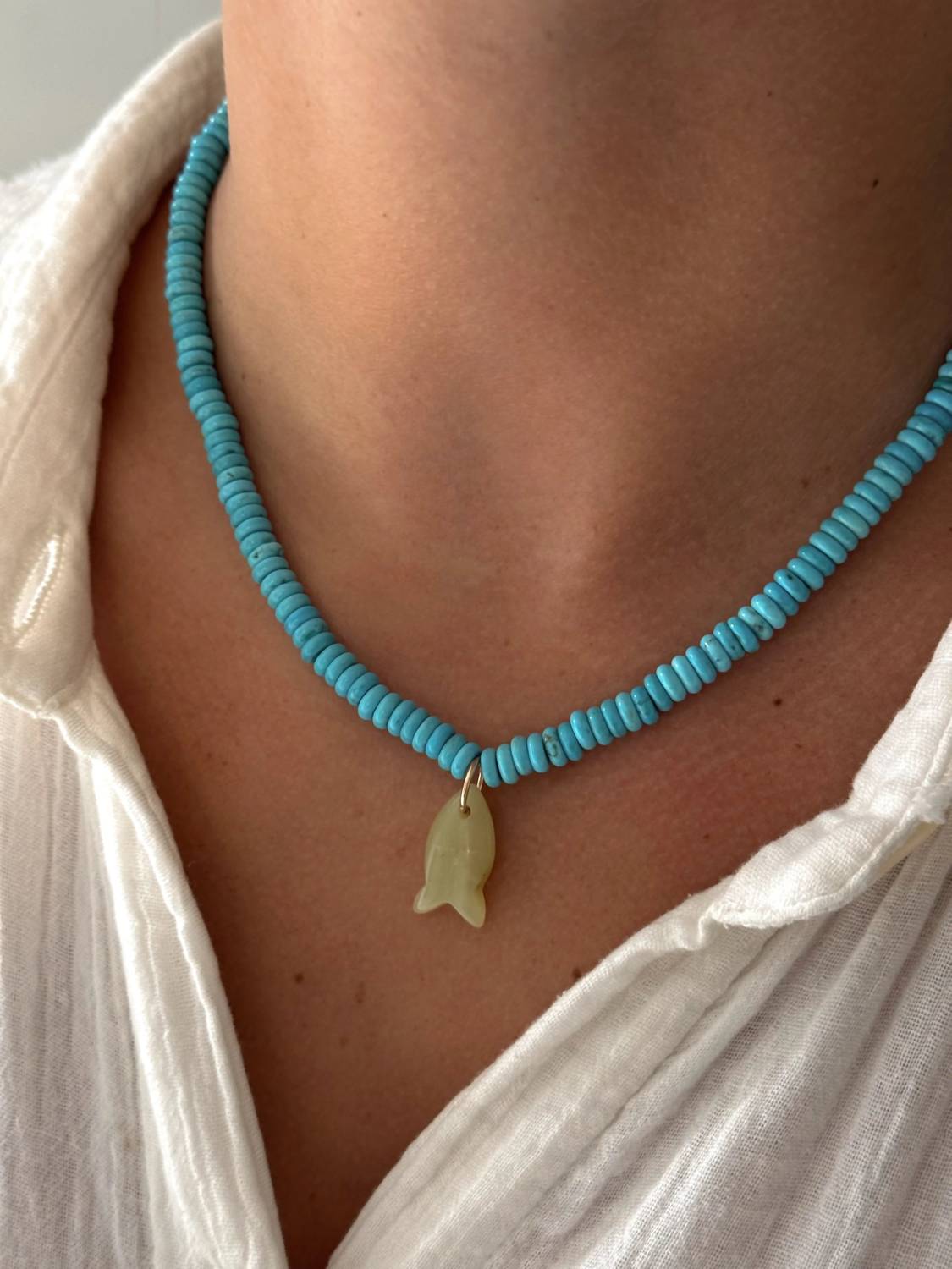 Alv Jewels - Gemstone Fish Necklace