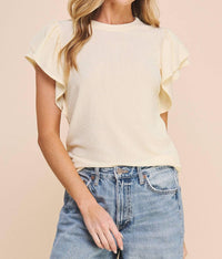 If She Loves - Sparkly Ruffle Sleeve Irvin Blouse
