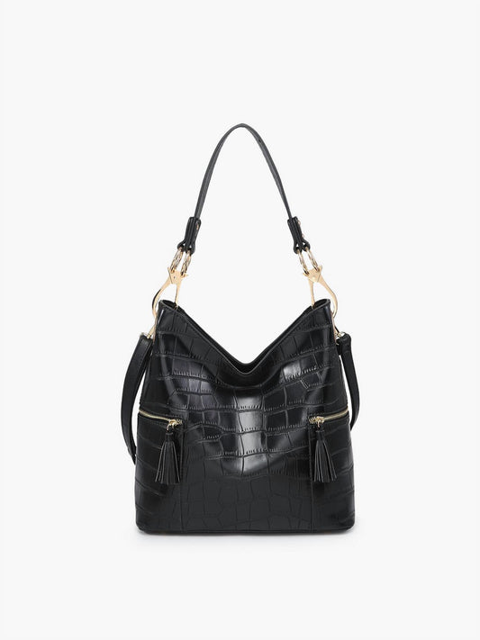 Jen & Co. - Rochelle Crocodile Print Hobo Bag