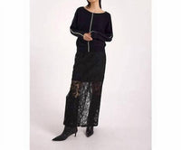 Brodie Cashmere Bree Bead Overarm Batwing Sweater in black - women's sweater