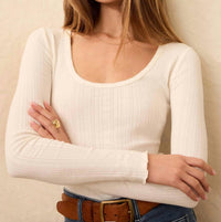 Faherty - Paradise Pointelle Scoop Neck Tee