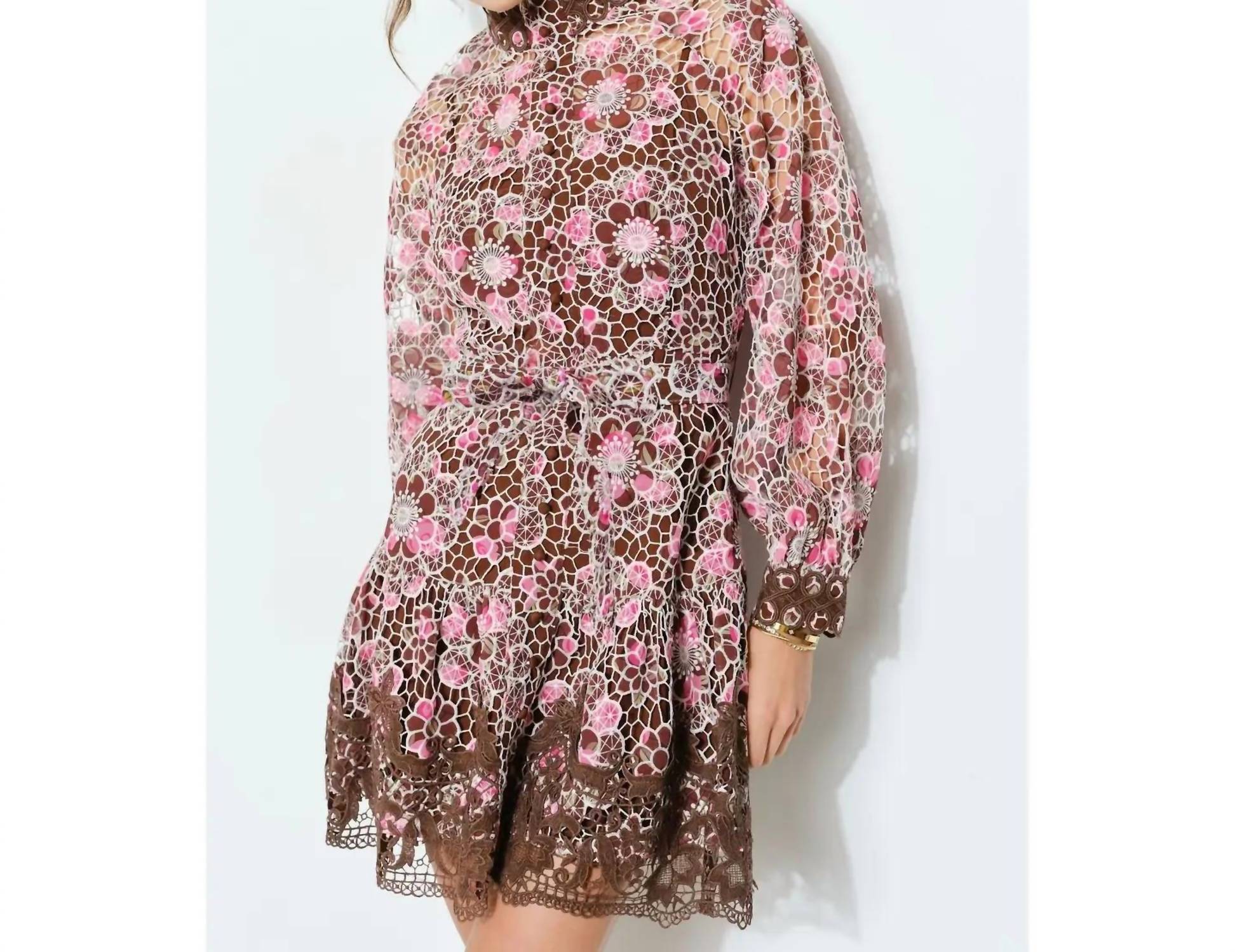 Ina Fashion - Floral Embroidered Lace Mini Dress