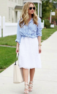 Roz & Ali - Eyelet Midi Skirt