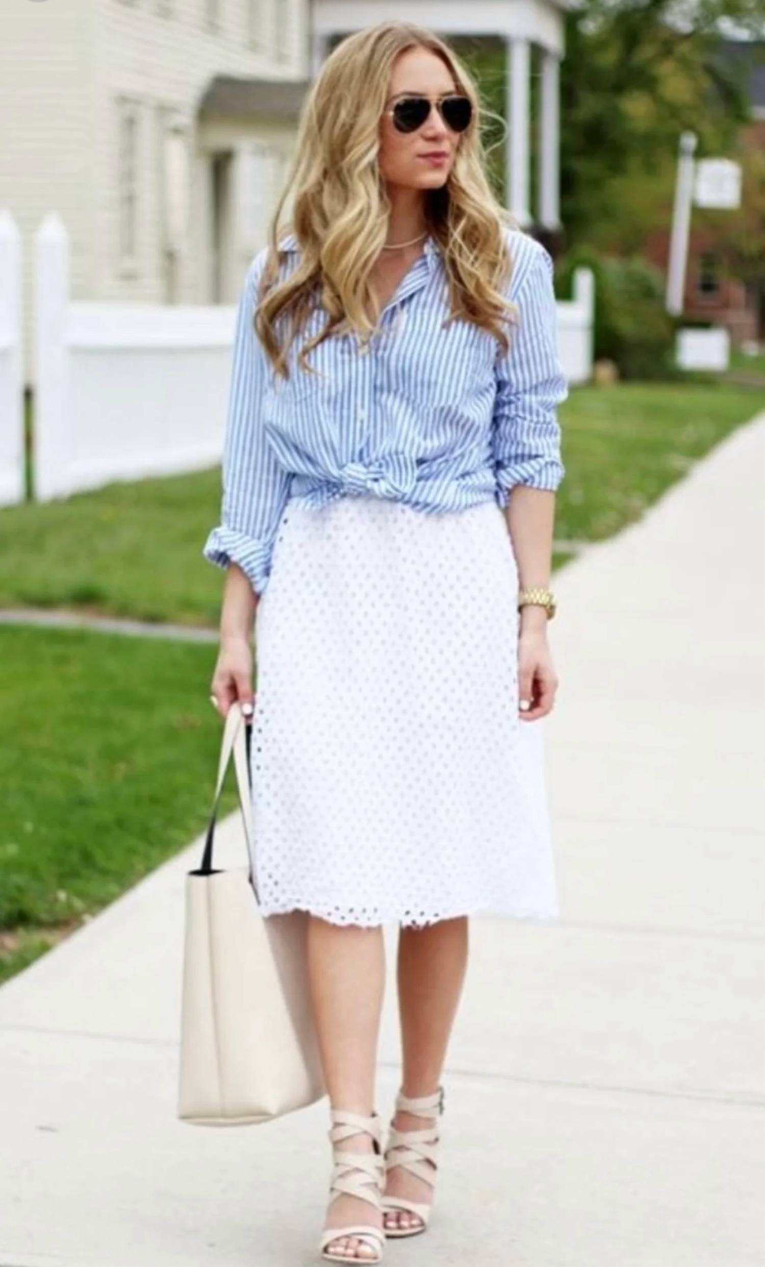 Roz & Ali - Eyelet Midi Skirt