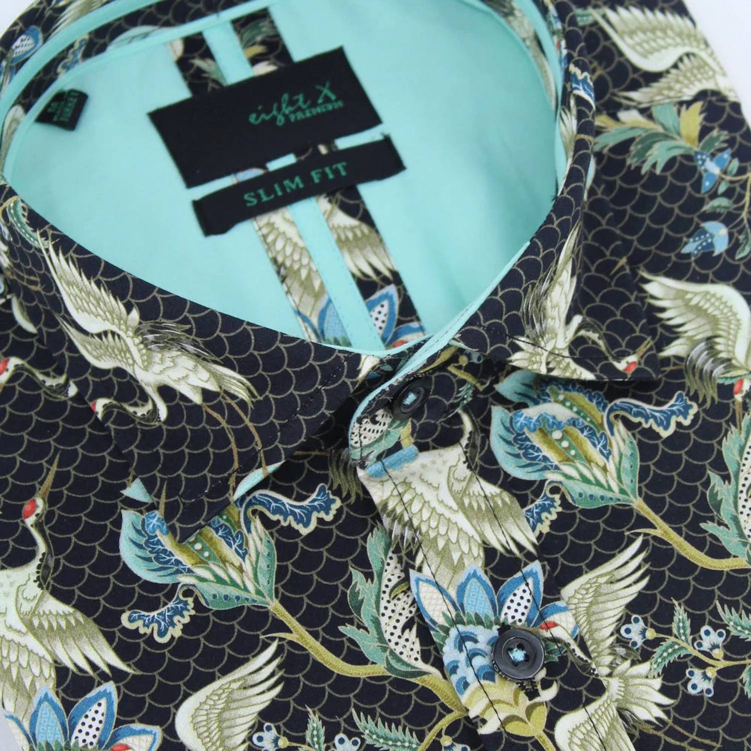 Eight X - Traditional Flying Japanese Crane Button Down Shirt