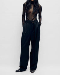 Silk Laundry - Silk Mesh Turtleneck