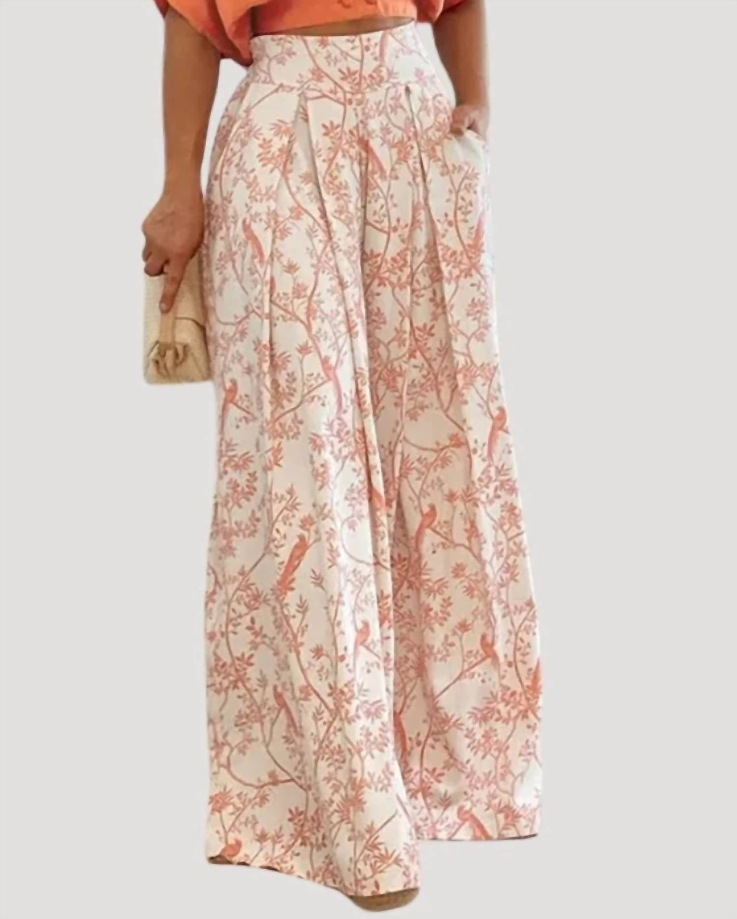 Paperdoll - V-neck Short Shirt And Wide Leg Pants Set