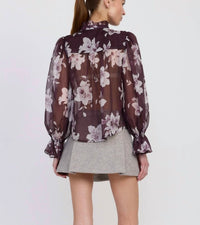 En Saison - Sheer Floral Top