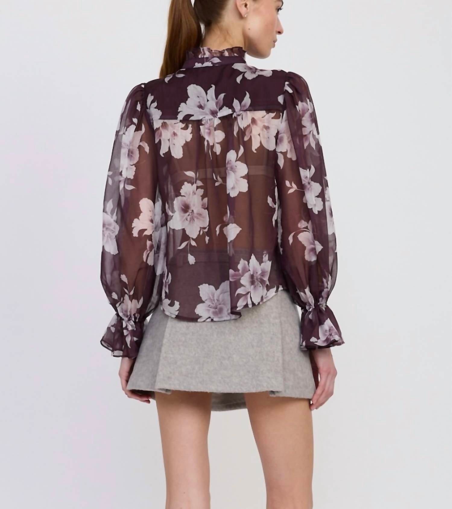 En Saison - Sheer Floral Top