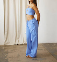 Blanco By Nature - Oversized Cargo Drawstring Pants