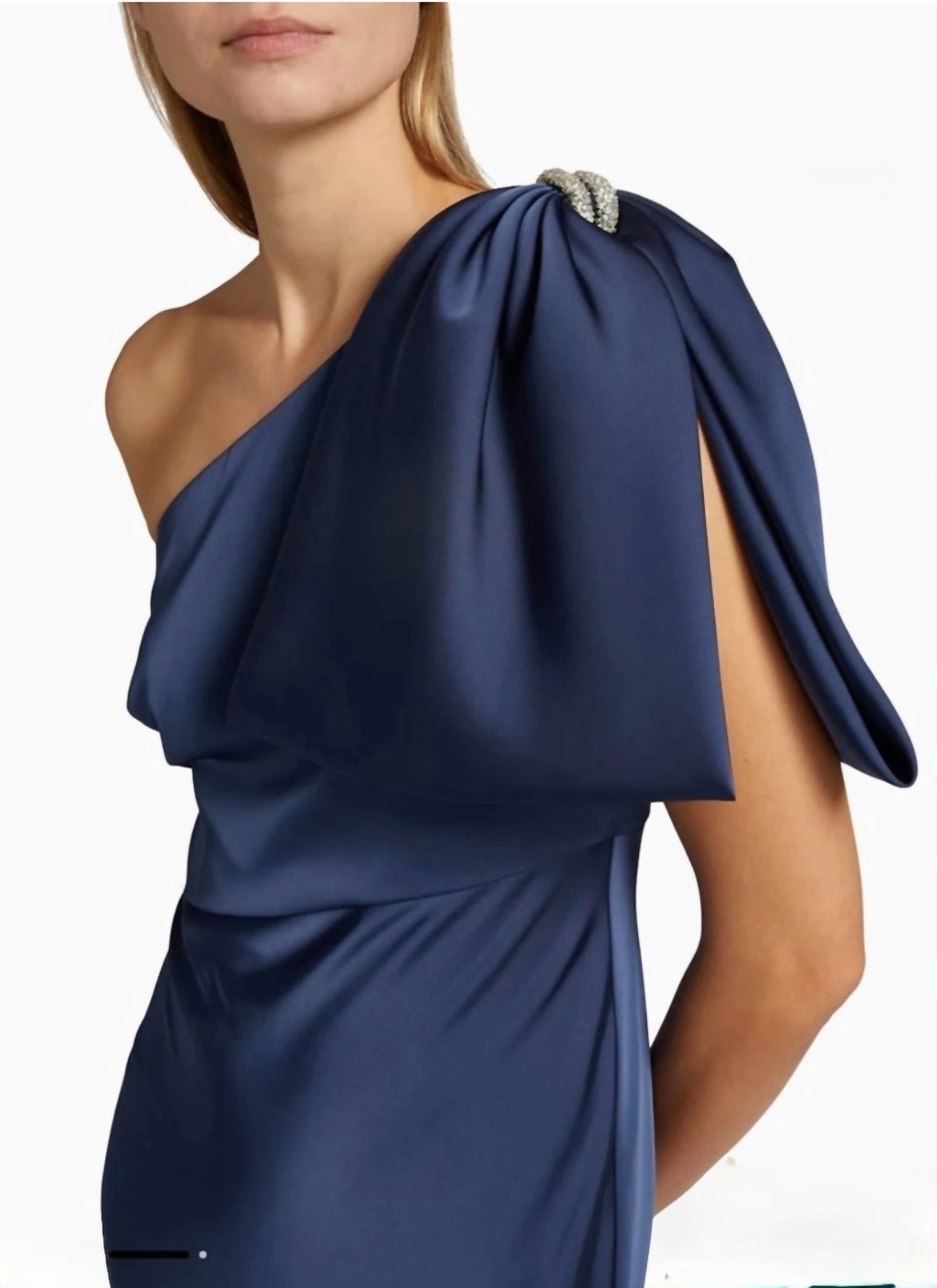 Sachin & Babi - Aubrey Satin One-shoulder Gown