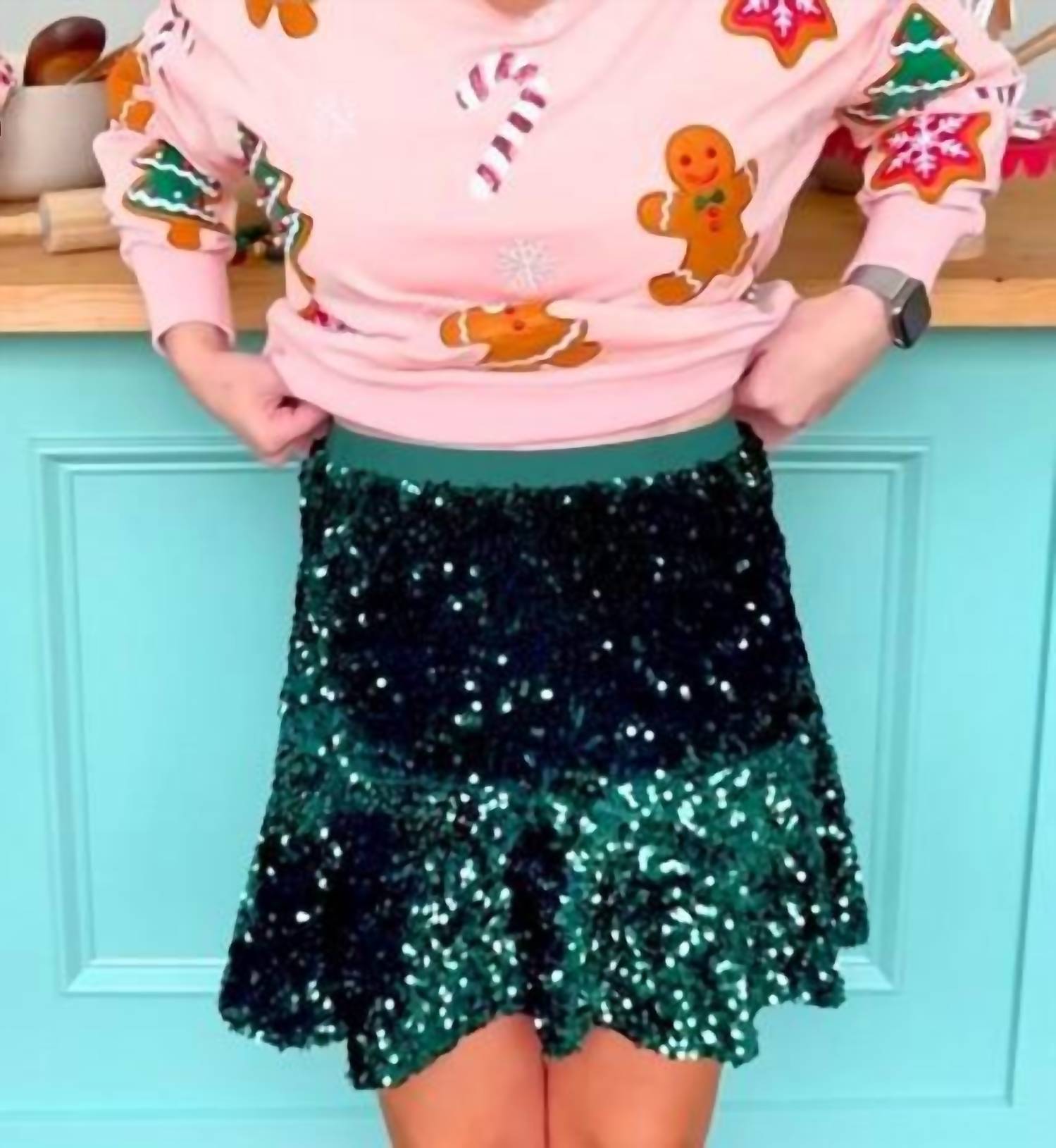 Brianna Cannon - Sequin Trumpet Mini Skirt