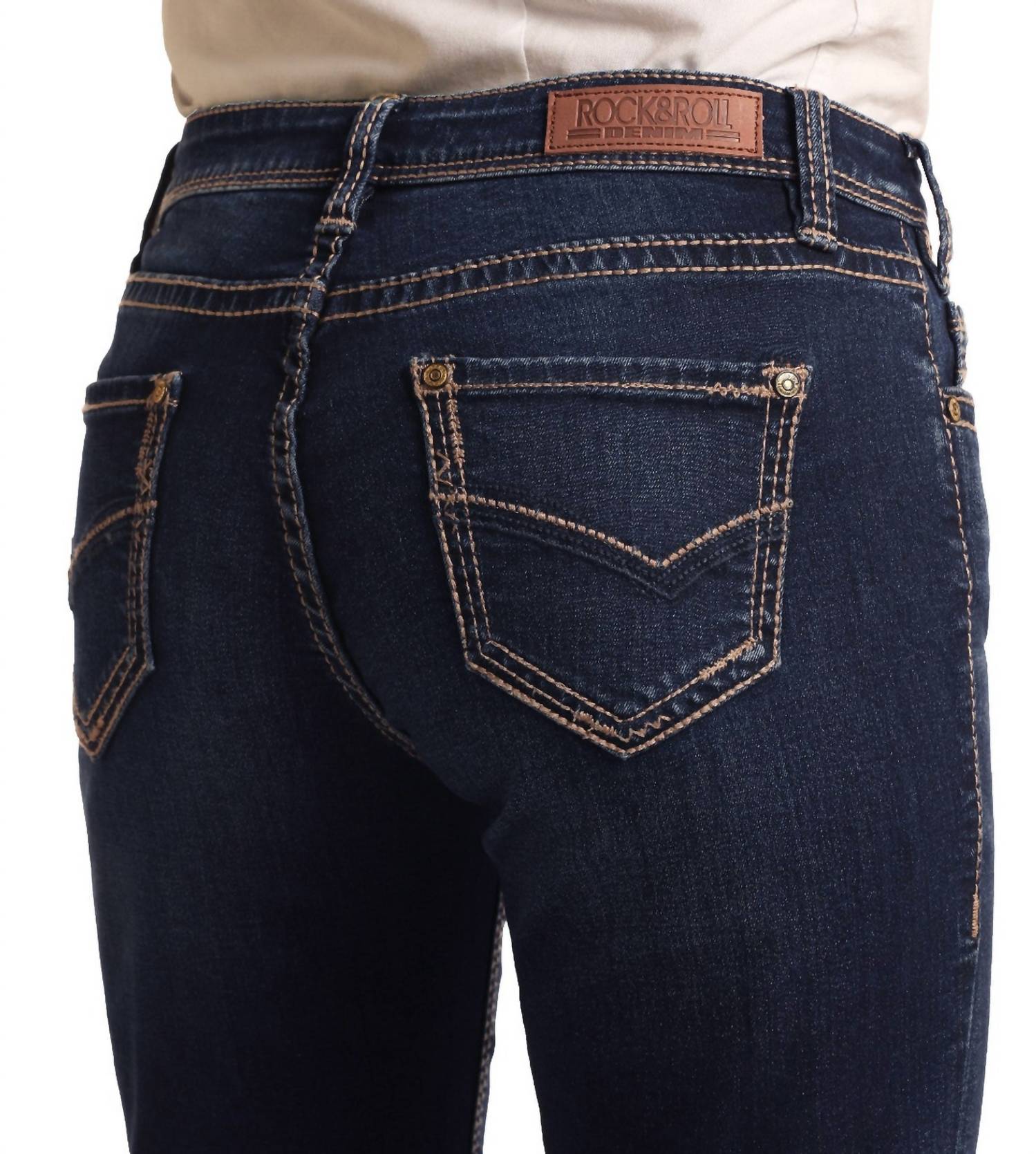 Rock & Roll Cowgirl - Women's Mid Rise Extra Stretch Bootcut Riding Jeans