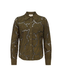 L'Agence - Ellery Eyelet Long Sleeve Blouse