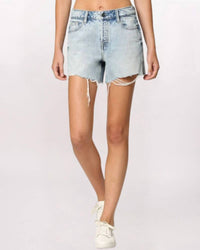 Hidden - Hi-rise Side Slit Mom Short