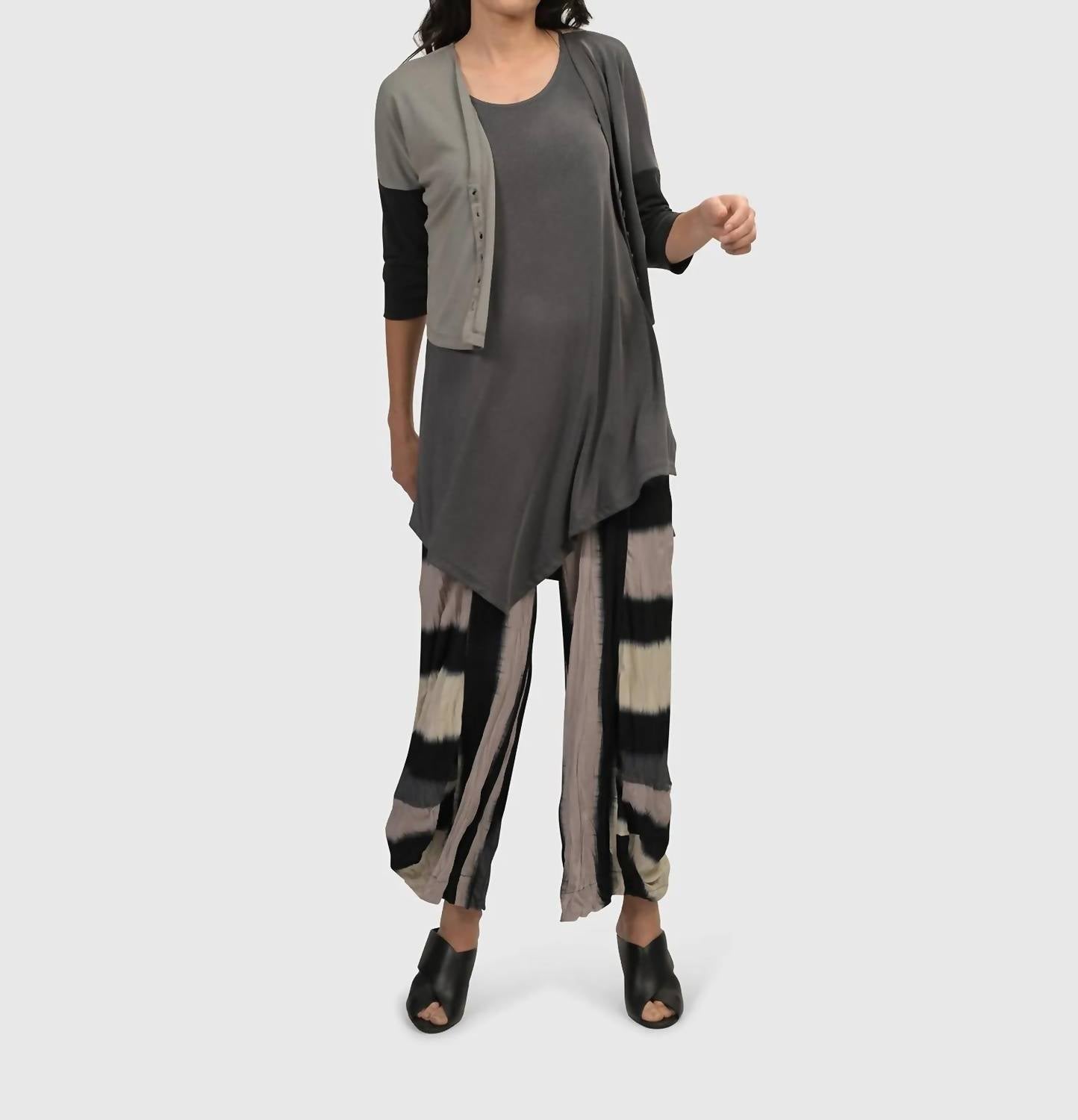 ALEMBIKA Essential Colorblock Cupro Cardigan in multi - women's cardigan - view 7