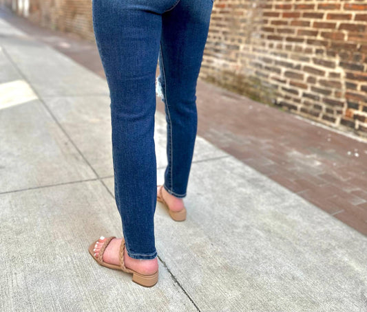 Cello - High Rise Four Button Fly Mom Skinny Jeans