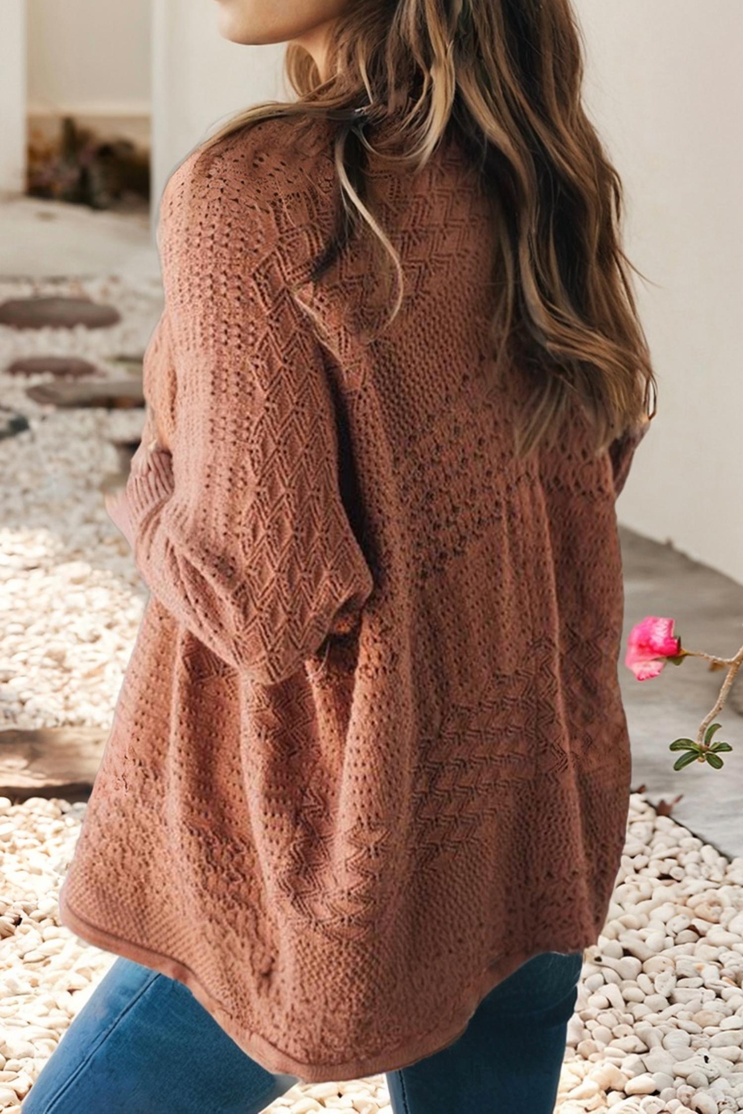 Little Daisy Closet - Big Dreams Open Front Knitted Crochet Cardigan