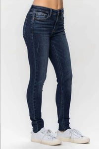Judy Blue - Women's Matilda Mid Rise Vintage Raw Hem Skinny