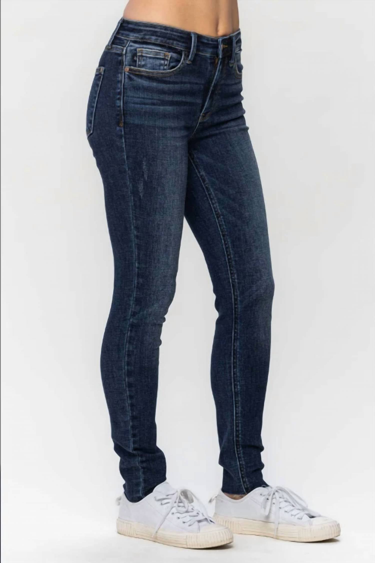 Judy Blue - Women's Matilda Mid Rise Vintage Raw Hem Skinny