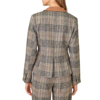 Mystree - Plaid Double Breasted Blazer