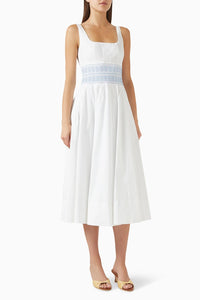 STAUD Rig Dress in white - women's dress - detail view