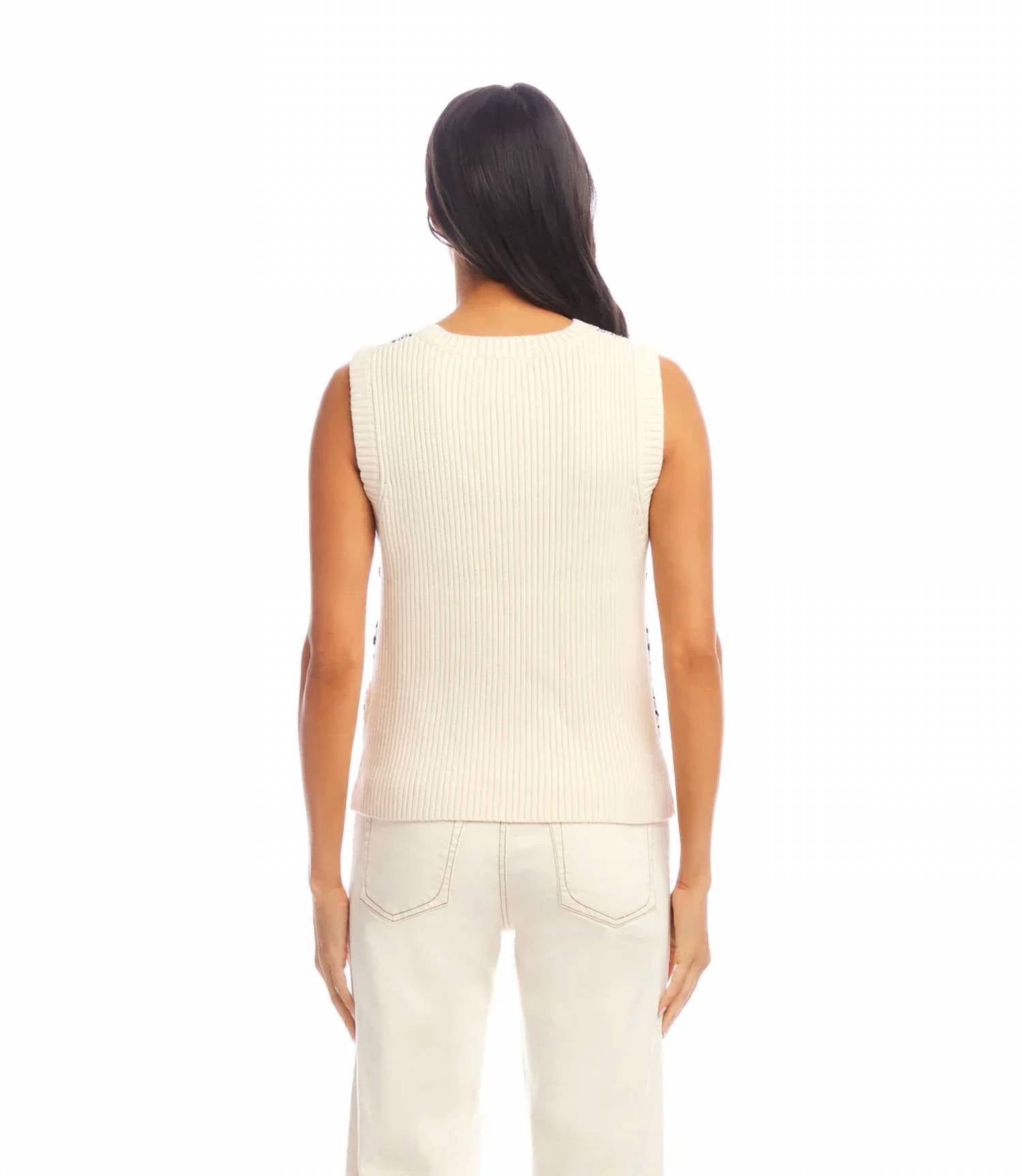 Karen Kane - Pax Patchwork Crochet Sweater Tank