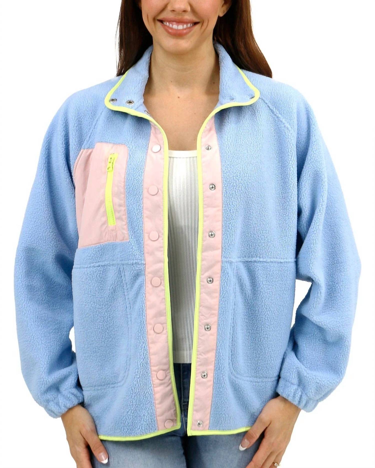 Grace And Lace - Colorblock Fleece Jacket