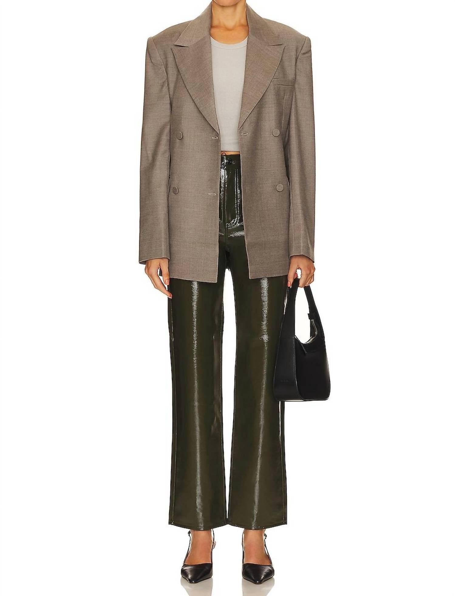 Pistola - Cassie Faux Leather Straight Fit Jeans