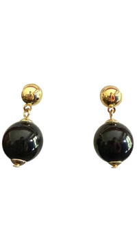 ZENZII Women's Bead Post Back Earrings in gold black - women's jewelry