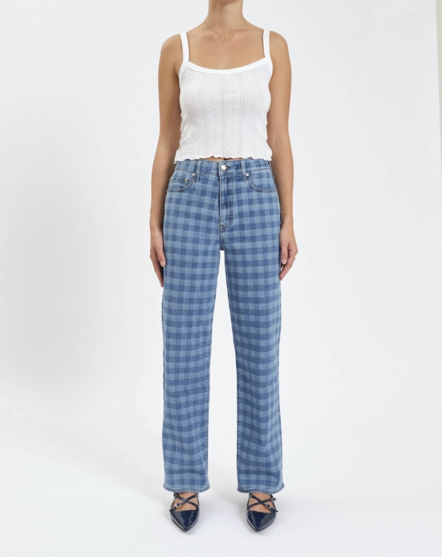 DAZE 1999 Vintage-inspired Jeans in denim check - women's jeans