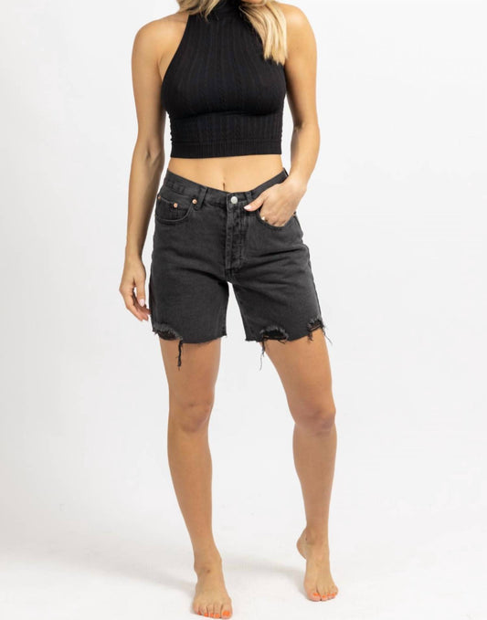 MID-THIGH DENIM SHORT