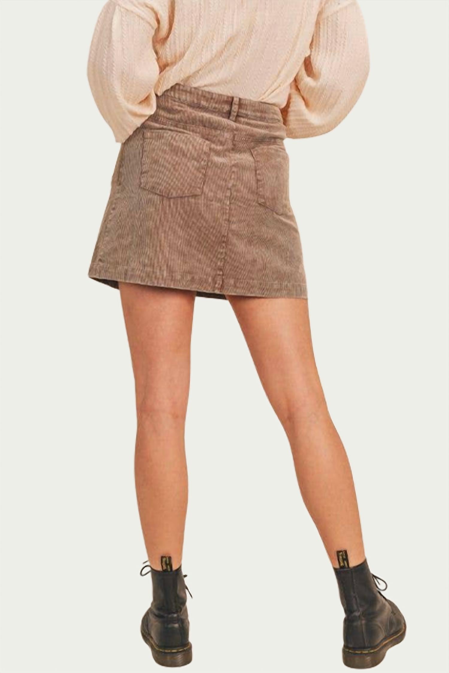 CRISS-CROSS ASYMMETRICAL CORDUROY SKIRT