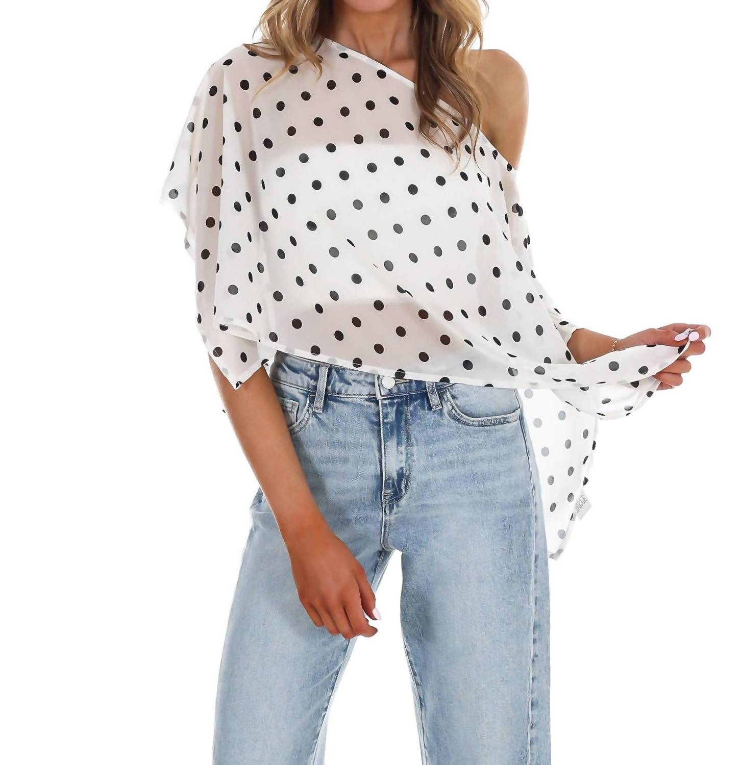 Le Lis - Better Me For You Polka Dot Poncho Top