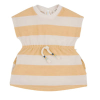 One More In the Family Girls Terry Ilaria Dress in the family girls terry ilaria dress in yellow - kids' dress